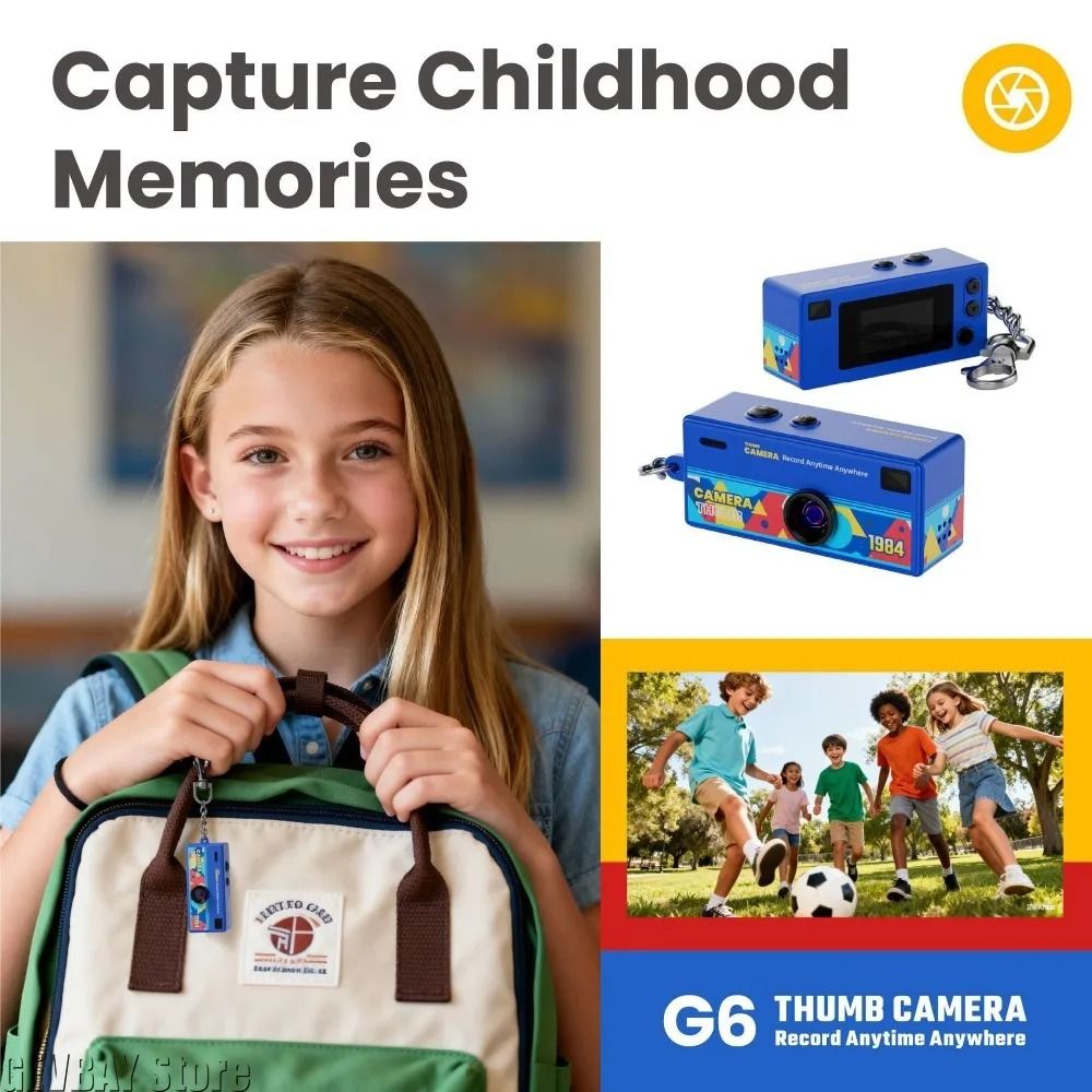 Retro 1984 Thumb Camera – Mini Keychain CCD Digital Camera – High-Yield Nostalgic Interaction Hub