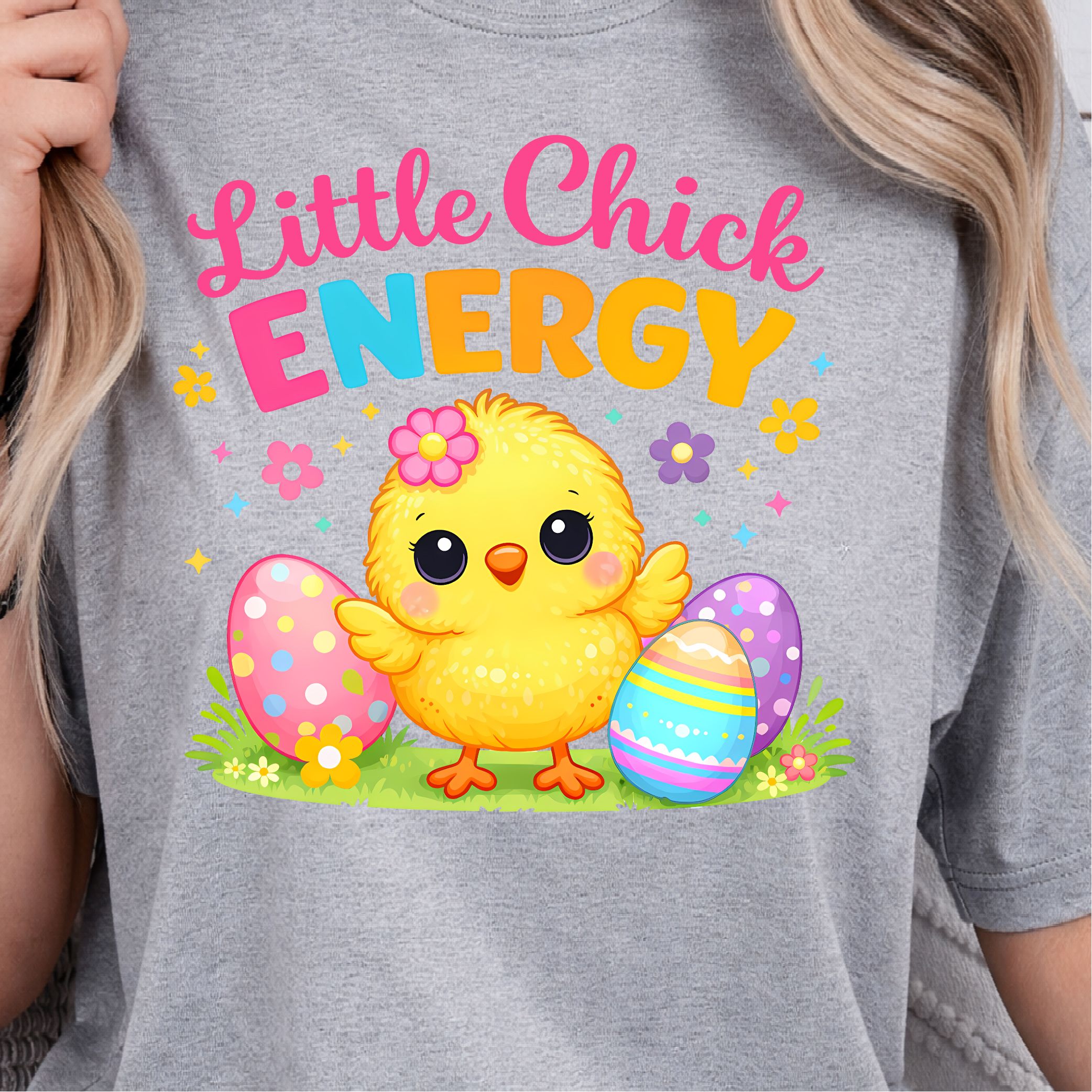 Little Chick Energy Shirt – Cute Chick & Easter Eggs Design Tee