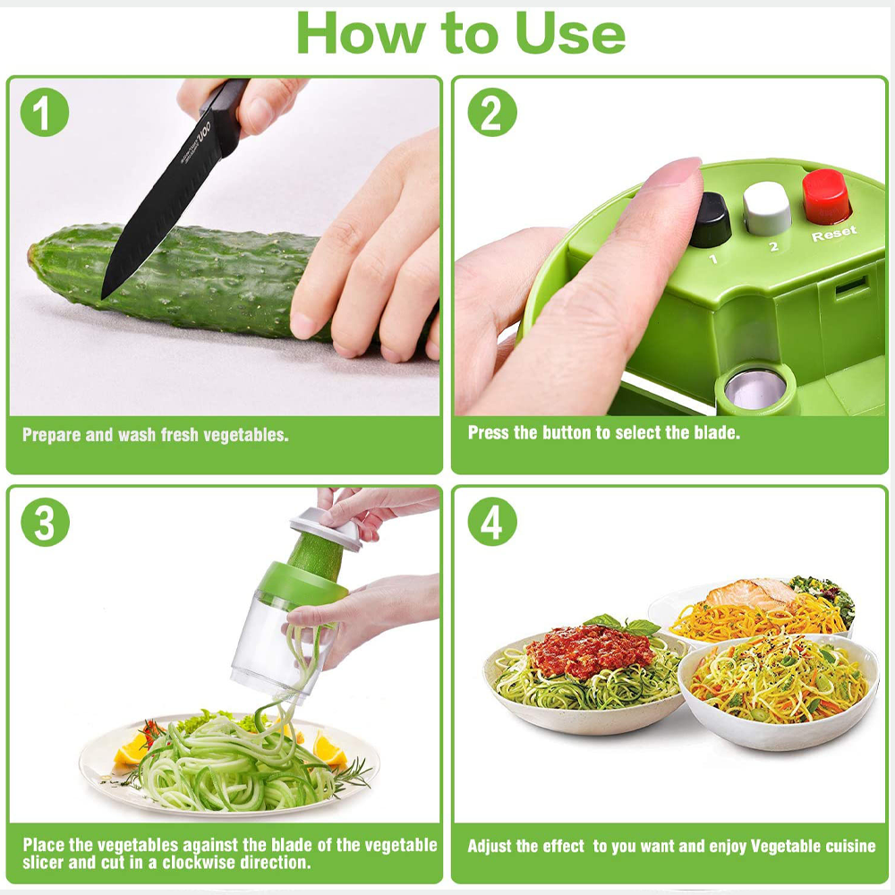 5 In 1 Handheld Vegetable Spiralizer Slicer