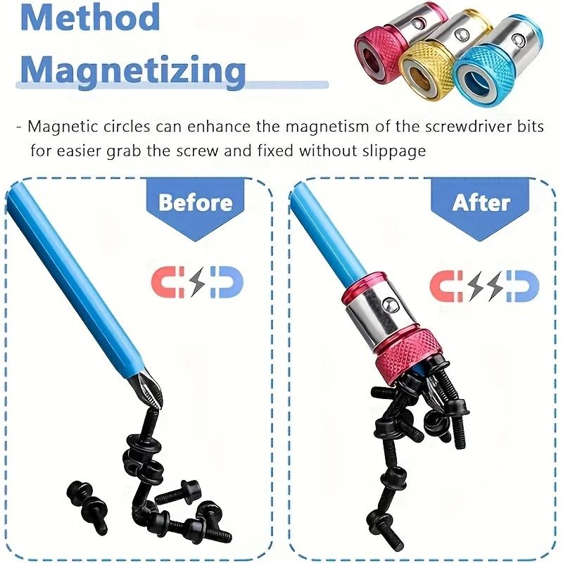 Universal Magnetic Screw Ring Drill Bit Set Non Slip Magnetized Bits
