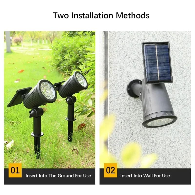 Solar Garden Spotlight Outdoor Waterproof 9 LED