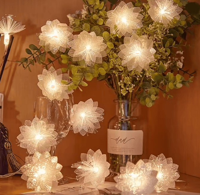 Fiber Optic LED Flower Fairy Light Garland