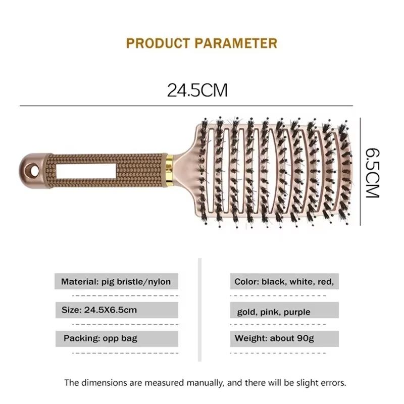 SmoothDetangle Boar & Nylon Scalp Massage Hair Brush