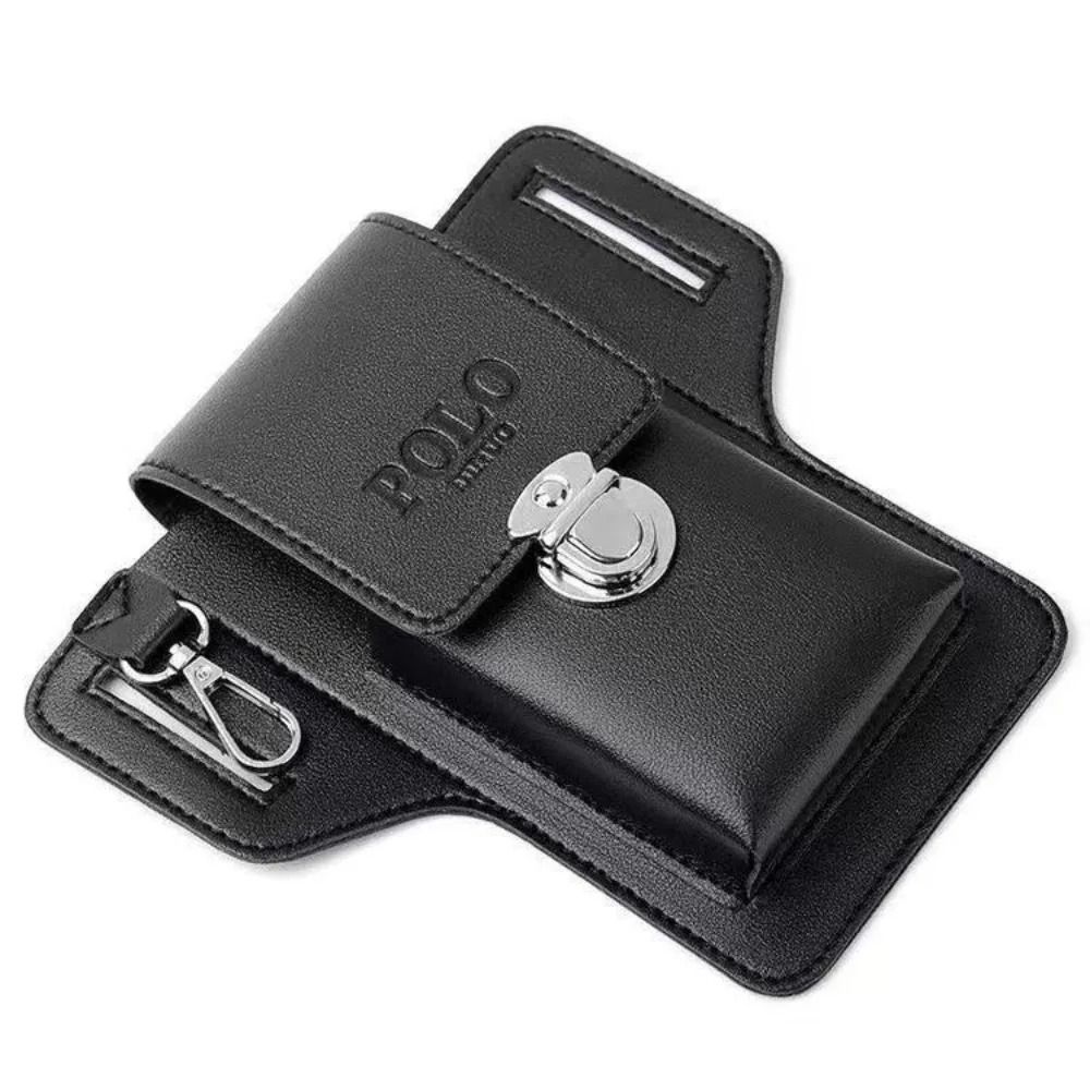 Men's Vertical PU Leather Belt Waistpack