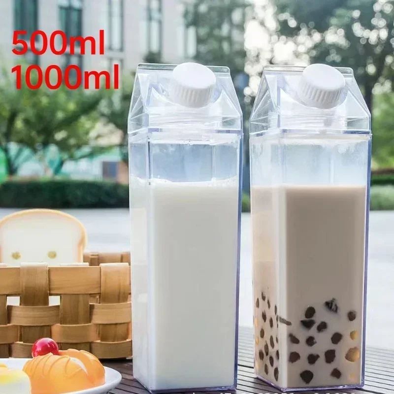 Transparent Milk Box Water Cup Large Capacity Plastic Drink Cup