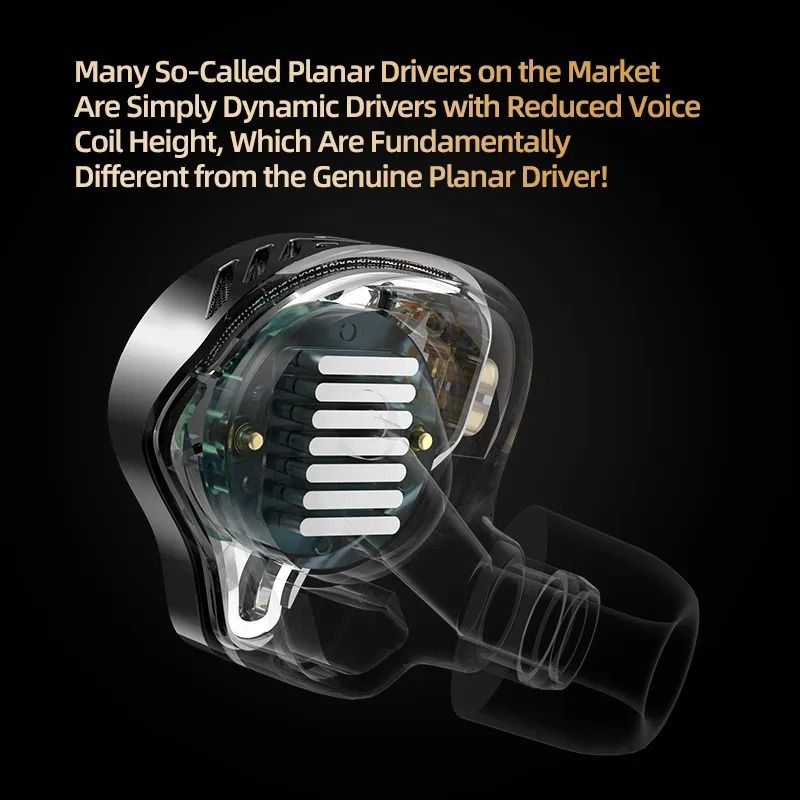 Wired In Ear Planar Driver Headphones with HiFi Bass and Clear Sound