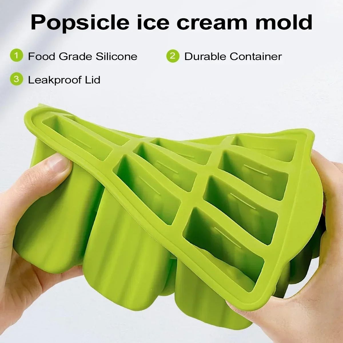 Reusable Silicone Popsicle Molds with Wooden Sticks