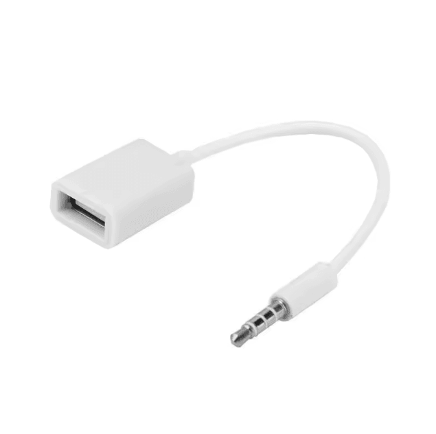 RoadLink Pro – 15 cm USB Type-A to 3.5 mm AUX OTG Converter Cable (Male-to-Female Audio Adapter)