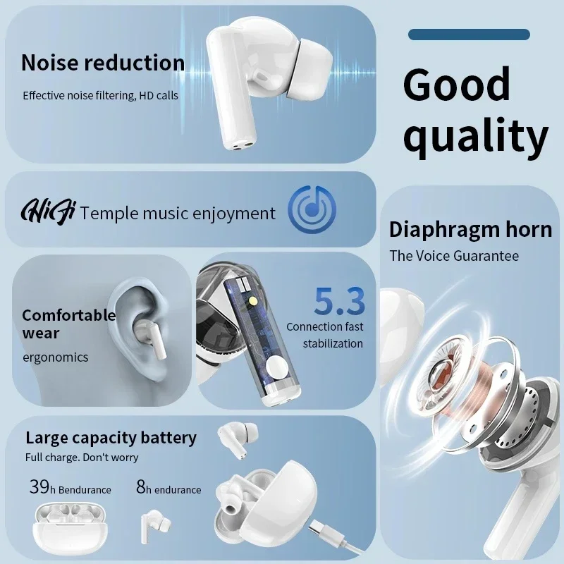 Wireless Bluetooth Earbuds with Mic and Noise Cancelling Sound