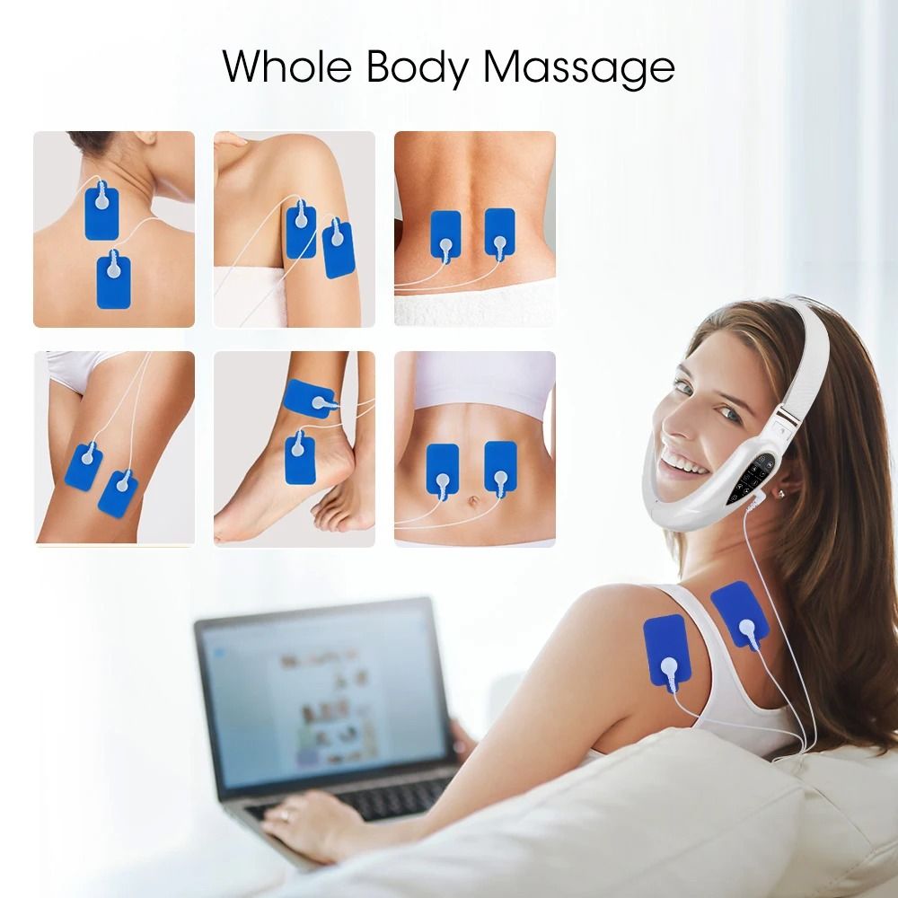 Face Lifting Device Red Light Skin Rejuvenation V Face Massager Double Chin Lift Up Remote Control