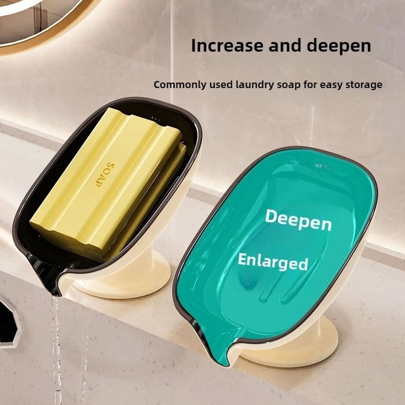 AquaLift Wall-Mount Suction Cup Soap Holder with Drain Tray – No Drill Bathroom Shelf