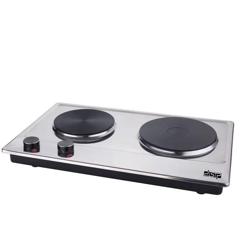 Double Burner Electric Cooktop with Adjustable Temperature and Easy Clean Surface