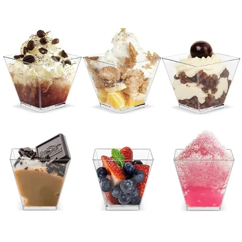 Mini Ladder Shaped Disposable Dessert Cups for Parties and Treats