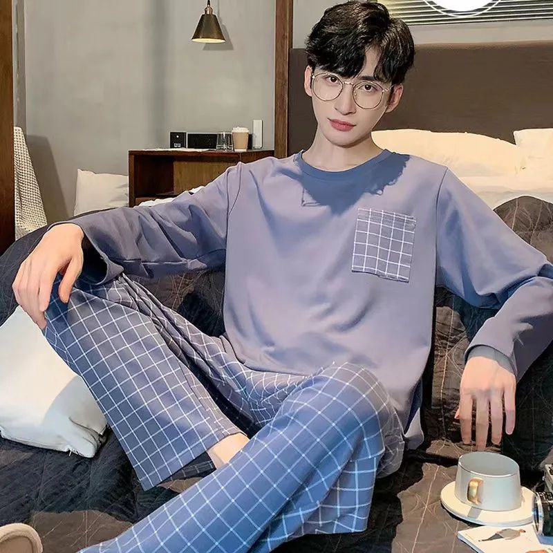 Mens Striped Fleece Pajama Set – Warm Long Sleeve Winter Sleepwear & Loungewear