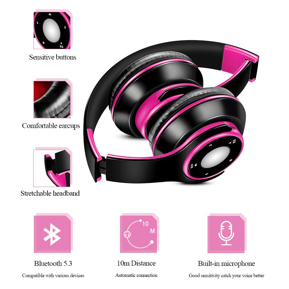 Wireless Bluetooth Headphones with Built In Player Foldable Sport Stereo Sound for Active Lifestyles