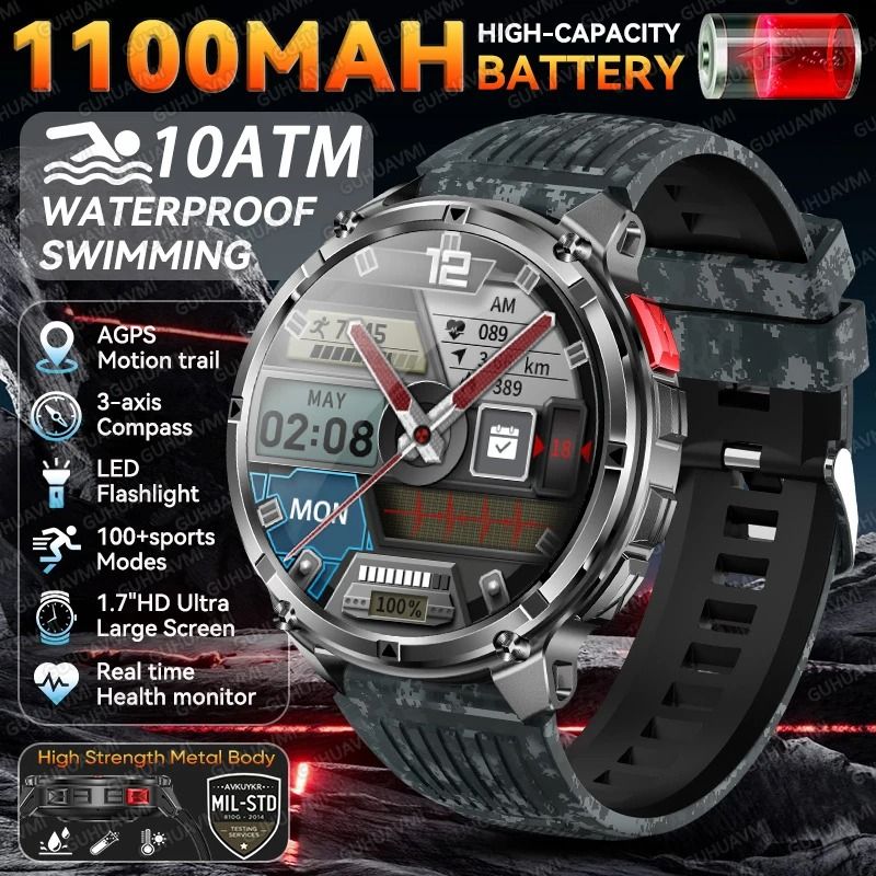 T-Rex 3 Pro Military Smart Watch with Dual-Band GPS 10ATM Waterproof and Long Battery