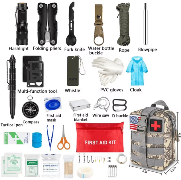 Survival First Aid Kit – Full Molle Trauma & Emergency IFAK Bag for Outdoor Camping, Hiking & Adventures