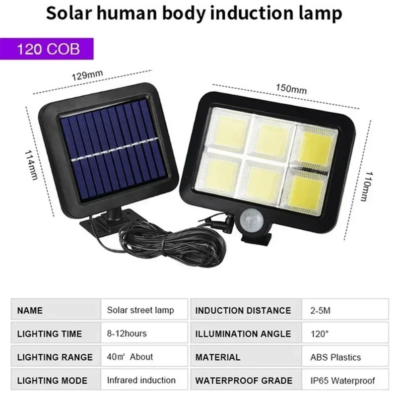 Solar Powered Motion Garden Lights, Waterproof Solar Lamp with Intelligent Modes