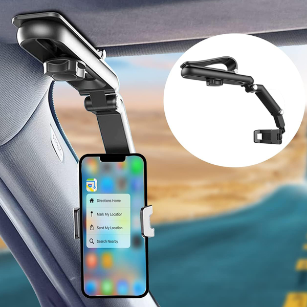 Multifunctional Rotating Sun Visor Phone Holder for Car, Sun Visor Cell Phone Holder for iPhone, Samsung, Android
