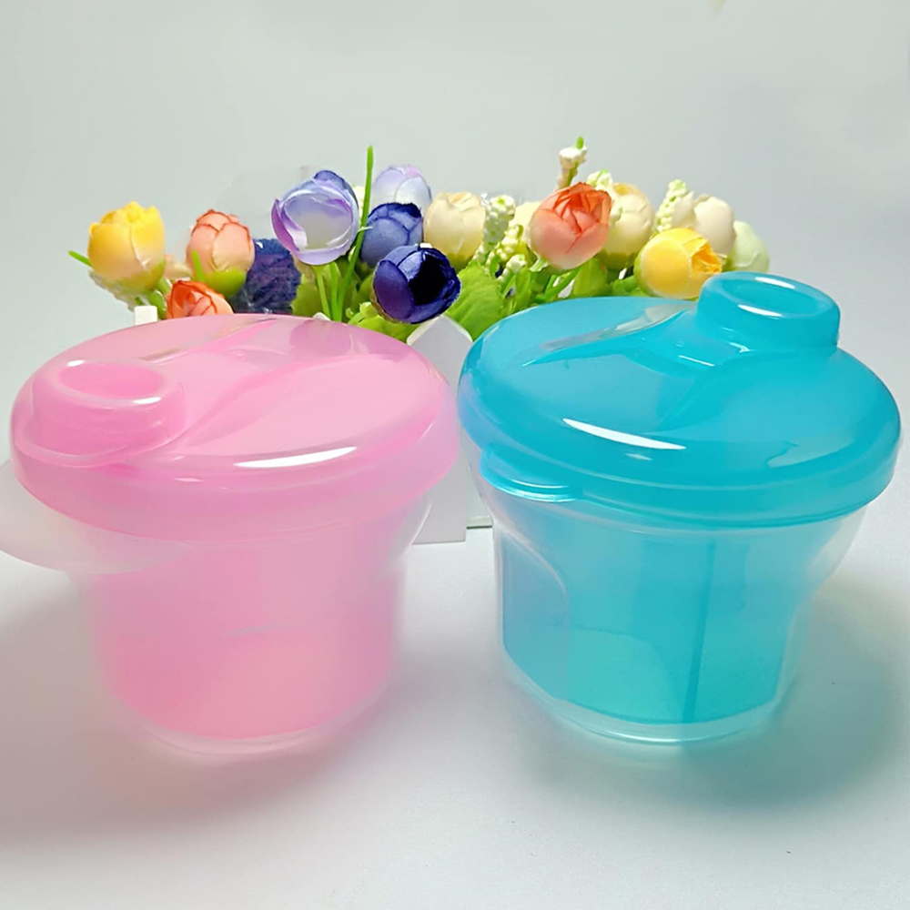 Rotating Double Layers Baby Milk Powder Container, Portable Travel Snack Box, Baby Formula Dispenser, Food Storage Box