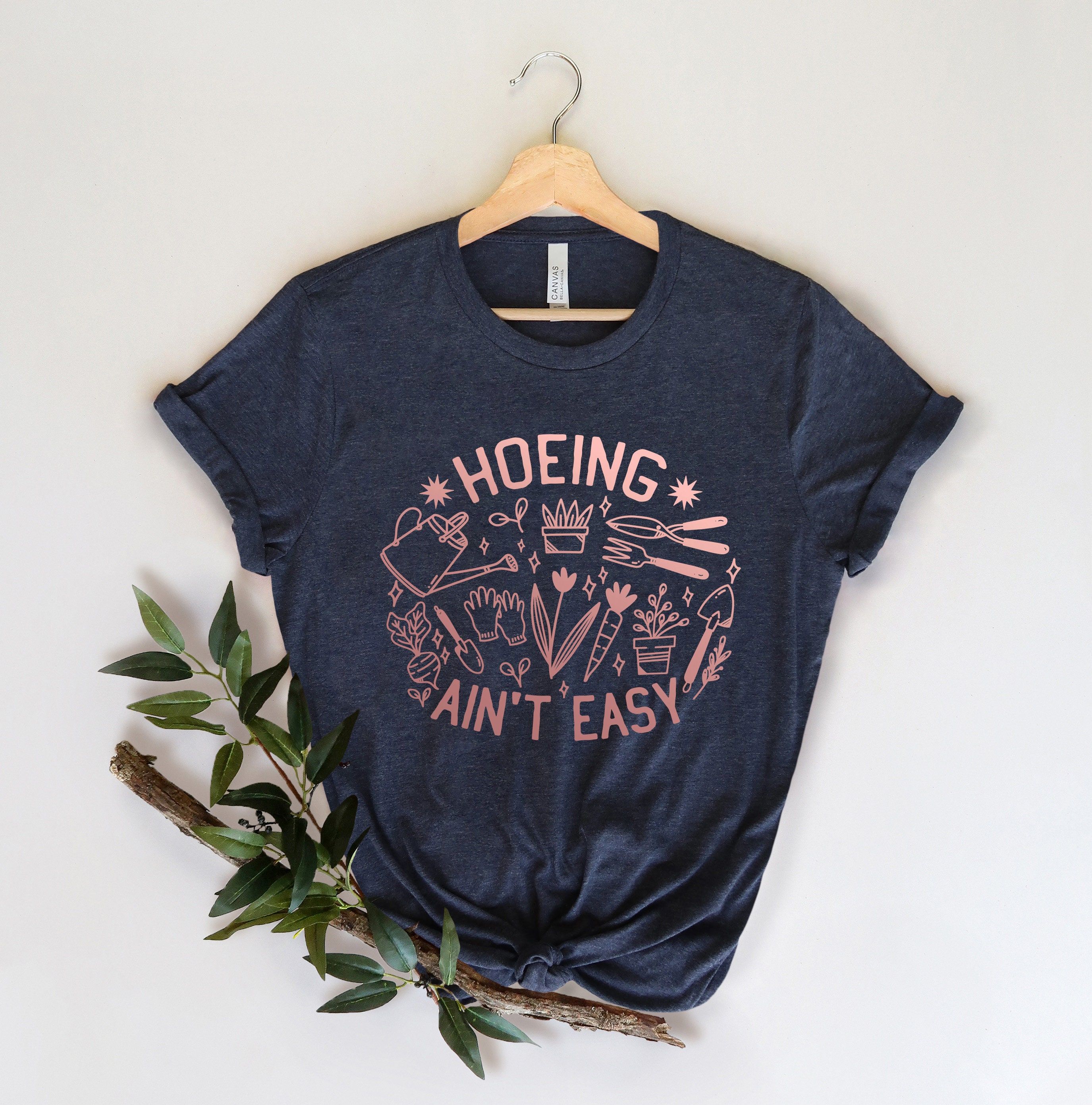 Hoeing Ain't Easy Gardening Shirt Garden Lover Plant & Succulent Cactus Tee Gift