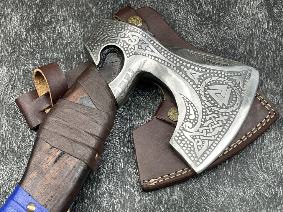 3DViking AxeCustom Handmade Carbon Steel Blade Tomahawk Axe Camping Axe Gift Axe