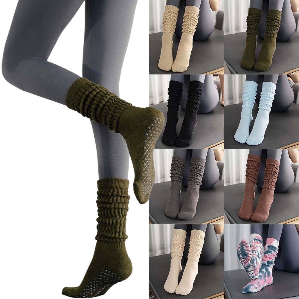 Breathable Cotton Pilates Socks with Anti Slip Silicone for Gym Workouts