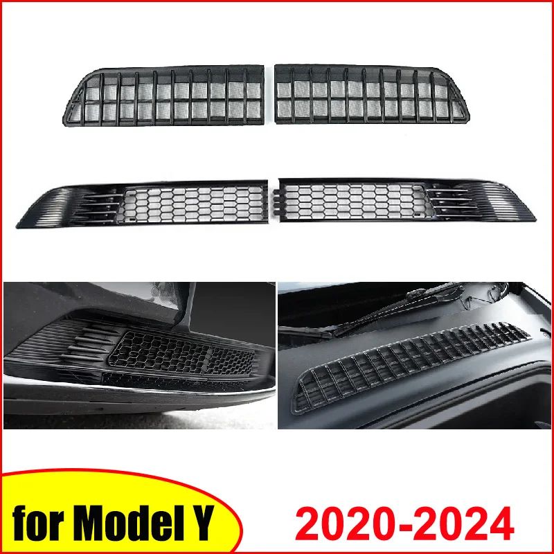 Tesla Lower Bumper Insect-Proof Grille Cover for Model Y 2024 – Front Inlet Vent Protector Net