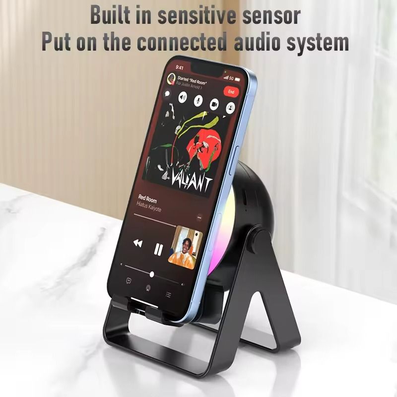 Magnetic Bluetooth Wireless Speaker Phone Holder Stand With LED