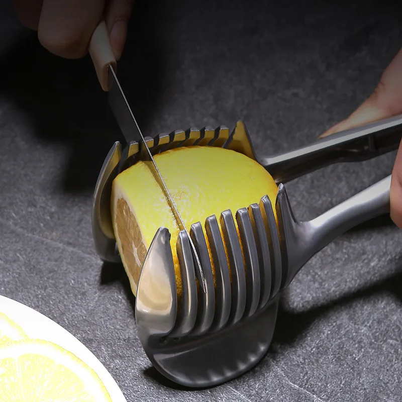 Stainless Steel Handheld Fruit & Vegetable Slicer - Efficient Cutter for Oranges, Lemons, Tomatoes, Onions & More