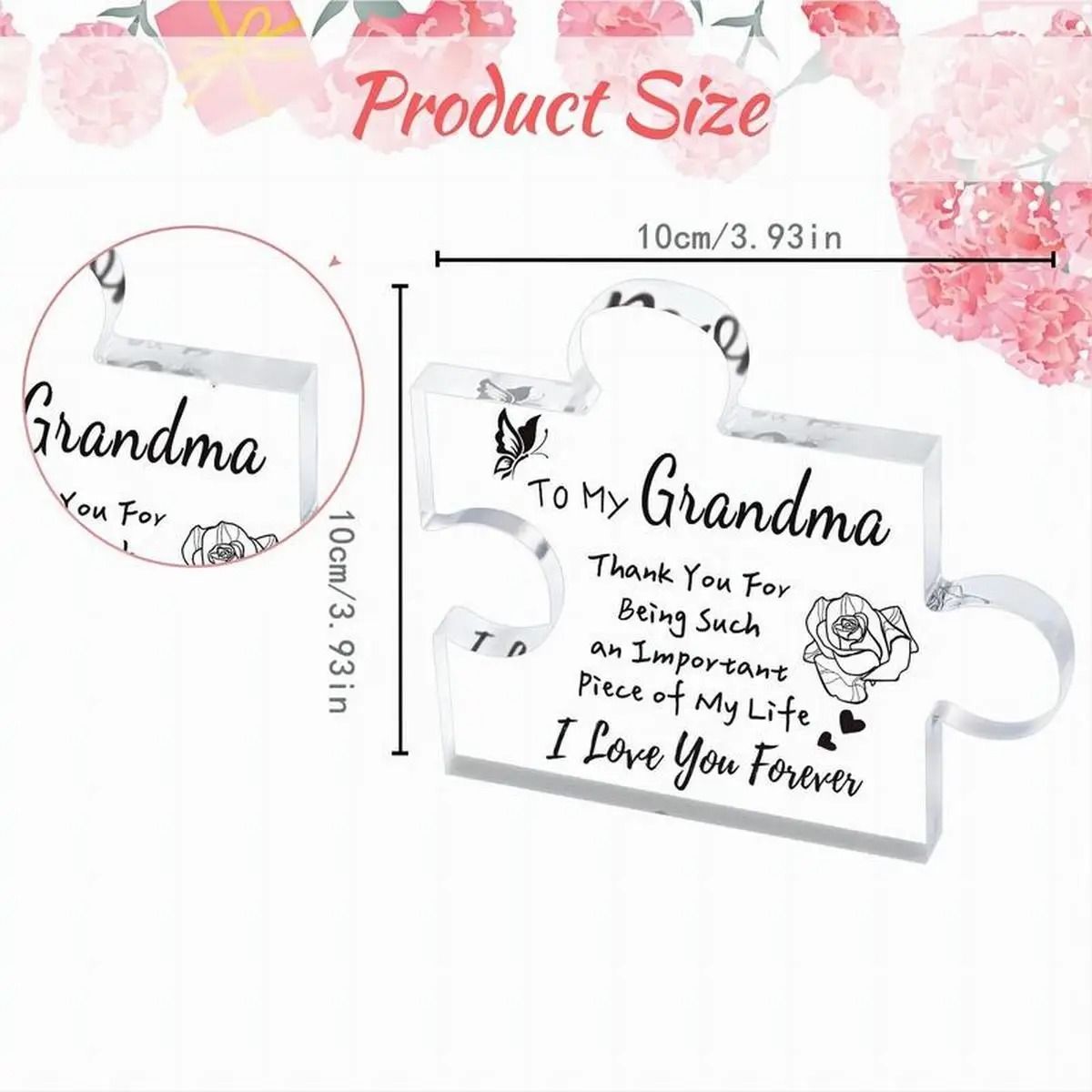 LovePiece Acrylic Grandma Puzzle Plaque Funny Birthday Keepsake Gift