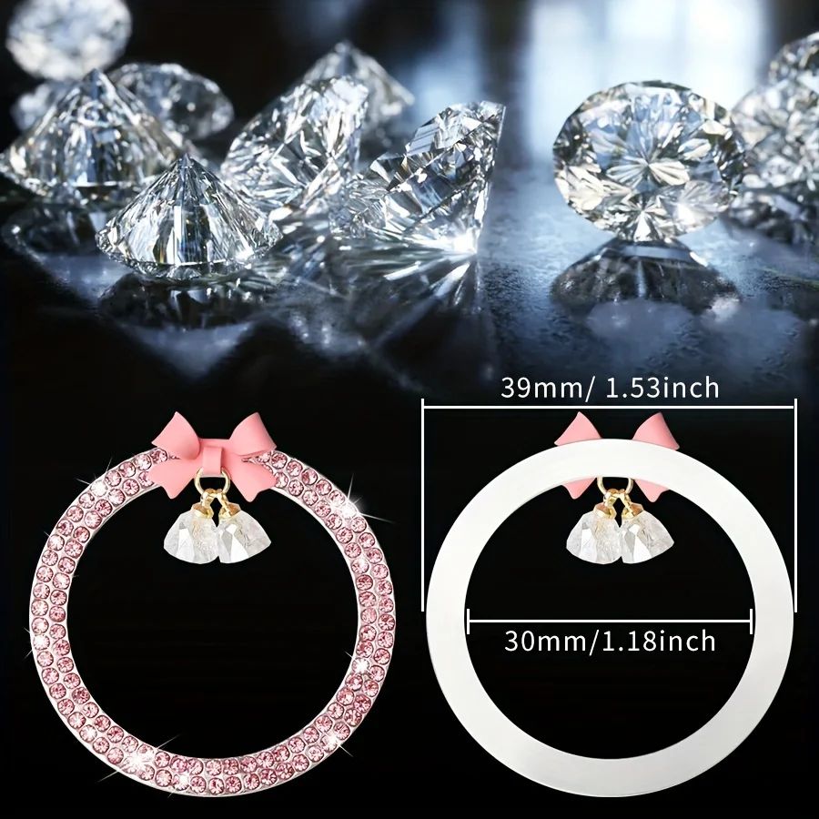 Rhinestone Car Start Button Cover Ring – Push Start Button Sticker for Scratch Protection & Luxury Interior Decor
