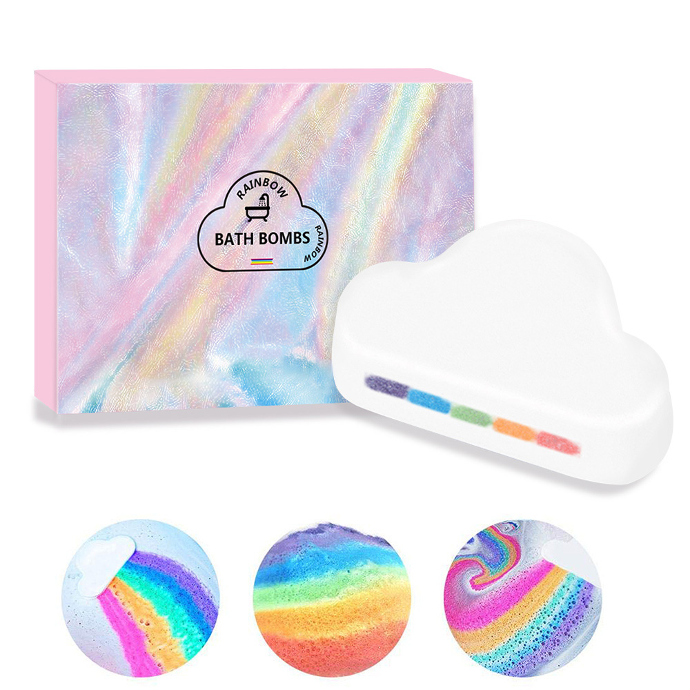Rainbow Bath Bombs Gift Set, Handmade Fizzies for Women, Perfect for Bubble & Spa Bath, Essential & Fragrance Oils