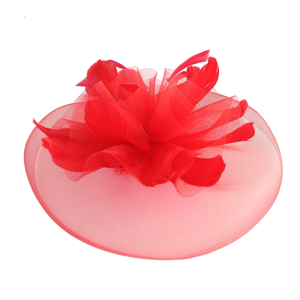Elegant Mesh Fascinator Headband with Flower Veil Derby Cocktail Hat for Women