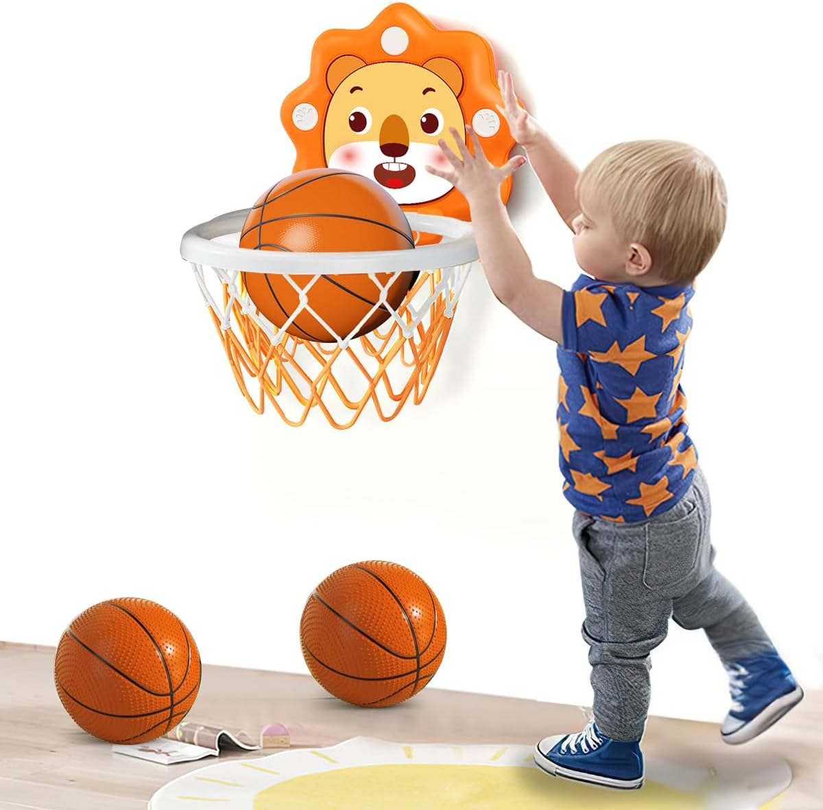 Adjustable Indoor Mini Basketball Hoop for Kids Fun Toddler Basketball Set