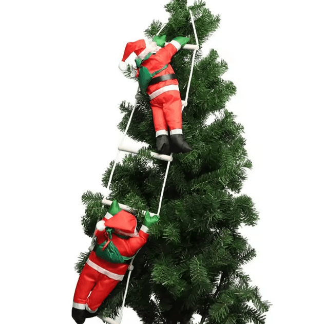ClimbJoy Santa Ladder Decoration – Christmas Hanging Climbing Santa Doll
