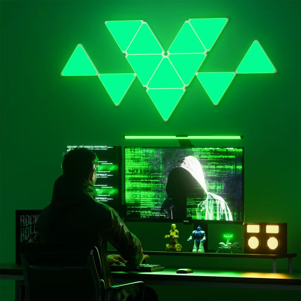 VividGlow Smart Triangle Lamp – Music Sync RGB Triangle LED Wall Light