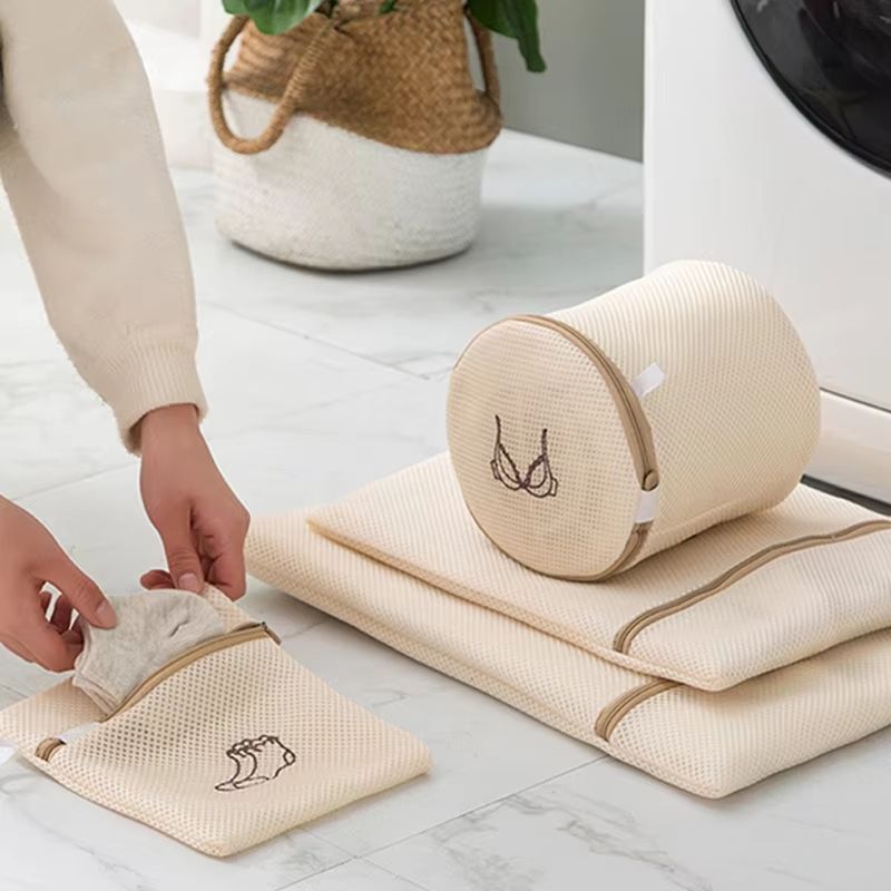 Foldable Thick Laundry Bag & Washing Machine Pouch for Dirty Clothes and Underwear Organizer