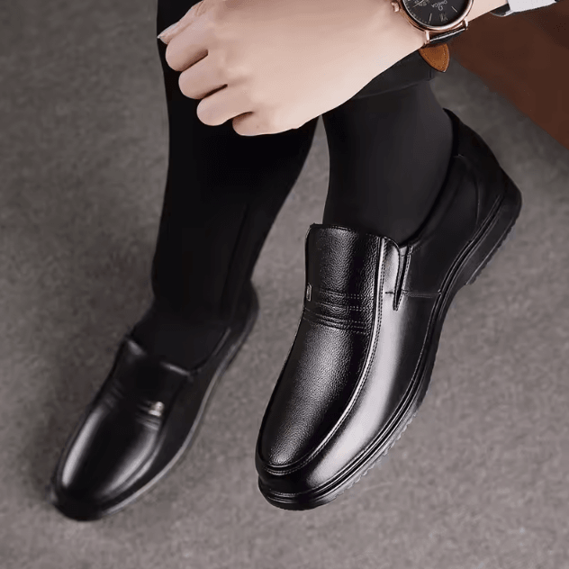 Men Leather Casual Formal Loafers Breathable Slip On Driving Shoes Plus Size