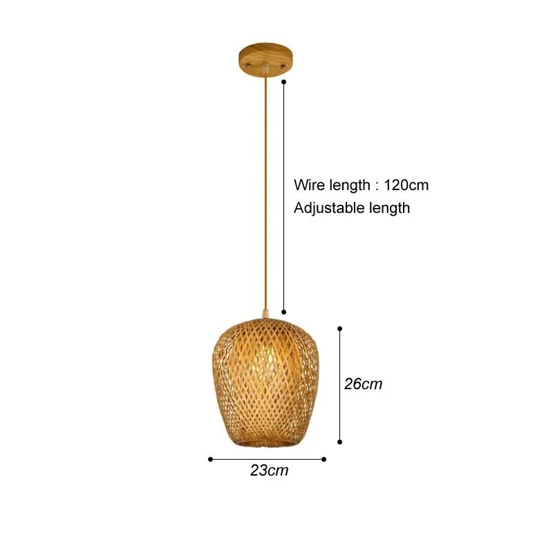 Rattan Wicker Bamboo Pendant Ceiling Lamp