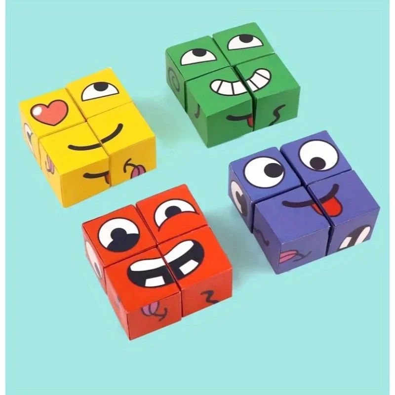 Face Change Expression Puzzle Game – Fun Family Board Game with Creative Building Blocks