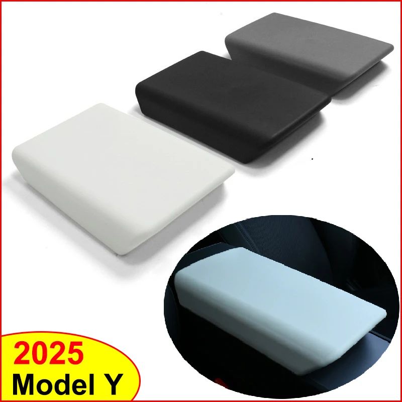 Tesla Center Console Armrest Cushion for Model Y Juniper 2025 – TPE Armrest Pad Protector Interior Upgrade