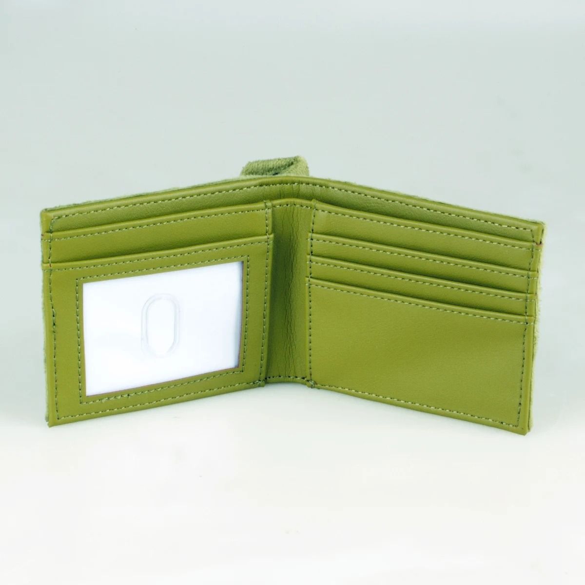 Bi Fold Faux Fur Wallet Personalized Card Holder with ID Slots and 3D Texture
