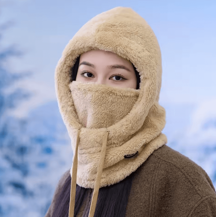 WarmHood Drawstring Winter Balaclava – Thermal Hooded Scarf & Neck Cover