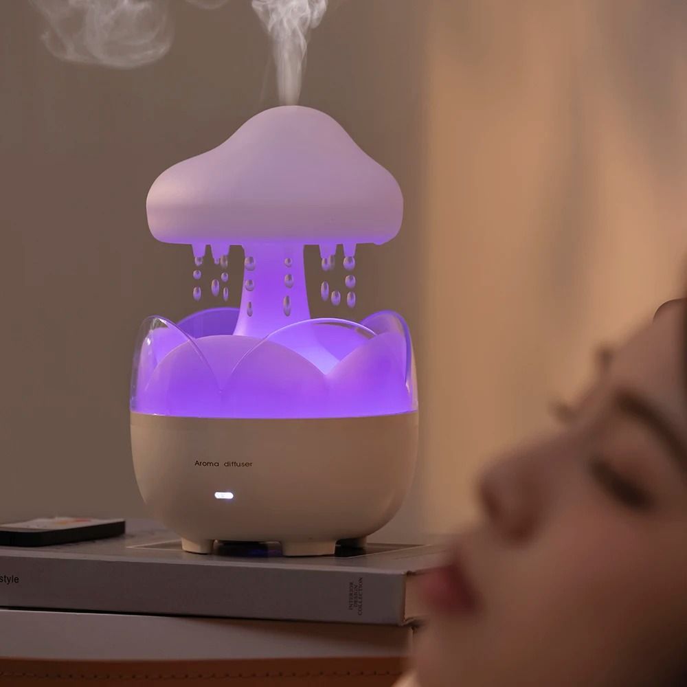Mushroom Air Humidifier with Aroma Diffuser and Night Light