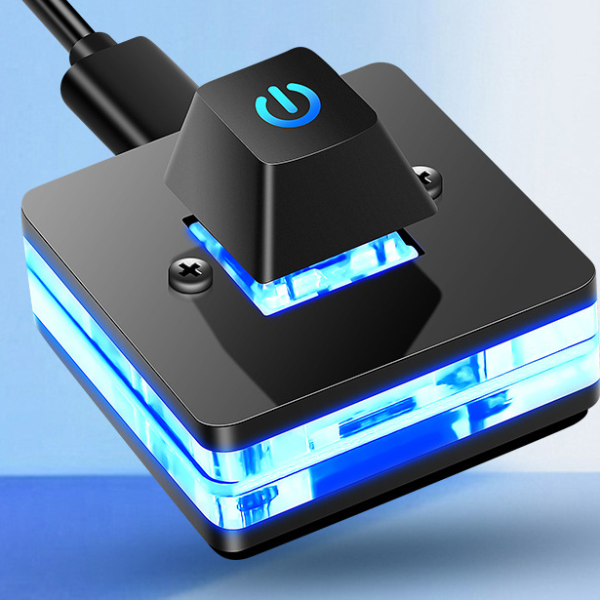 LED Lights Computer Power Switch, External Start Power On/Off Button, PC Motherboard Extension Cable for Home Use