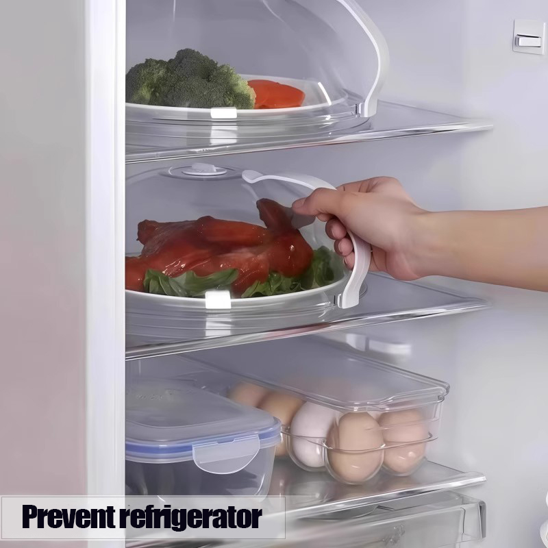 Microwave Splash Cover with Steam Vent, High-Temperature Resistant Guard Lid, Transparent Food Heating Cover with Handle