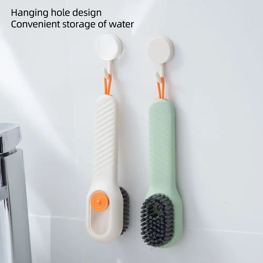Multifunction Long-Handle Shoe Cleaning Brush with Soft Bristles and Automatic Liquid Dispenser