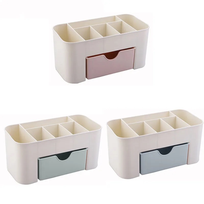 Nail Art Organizer Case Plastic Storage Box for Gel Polish Remover Cotton Pads and Swabs
