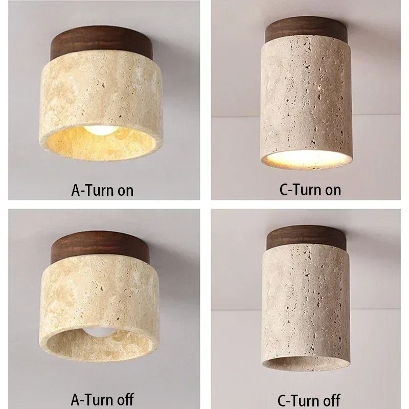 Modern Travertine Ceiling Lamp